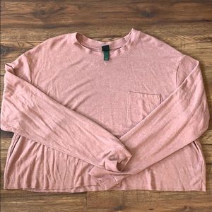 Super Soft Dusty Rose Sweater Crop Top